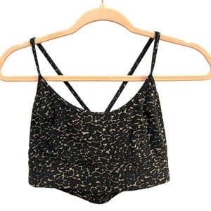 Varley Cheetah Print Sports Bra Size Large GUC Faded AC 1006